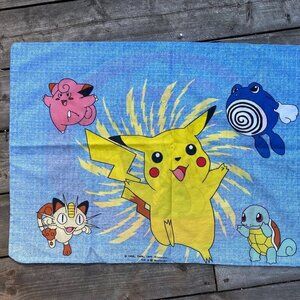 Vintage 1999 Pokémon Pillowcase Pikachu & Squirtle Y2K